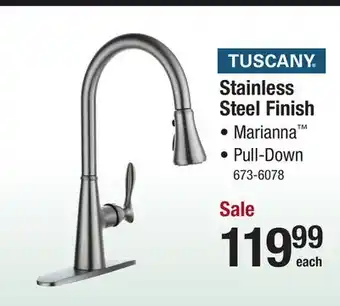 Menards Tuscany marianna one-handle pull-down stainless kitchen faucet offer