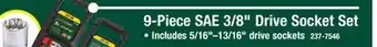Menards Masterforce control drive 3/8 drive sae socket set - 9 piece offer