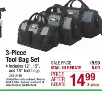 Menards Performax tool bag set - 3 piece offer