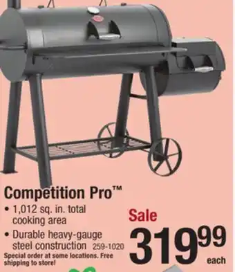 Menards Char-griller competition pro charcoal grill with offset fire box offer