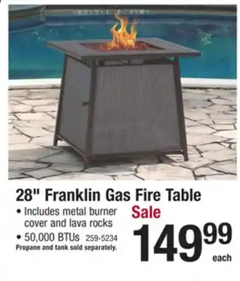 Menards Backyard creations franklin propane gas fire pit table offer