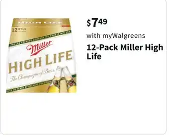 Walgreens 12-pack miller high life offer