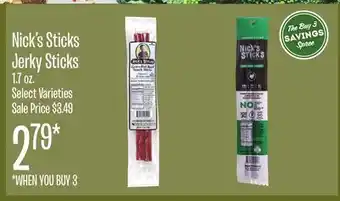 Jewel-Osco Nick's sticks jerky sticks offer