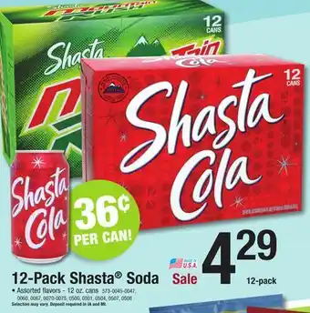 Menards Shasta mountain rush soda - 12 pack offer