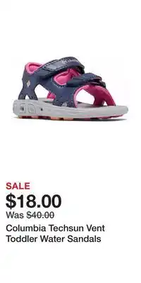 Kohl's Columbia techsun vent toddler water sandals offer
