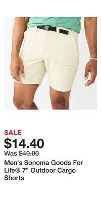 Kohl's Men's sonoma goods for life 7 outdoor cargo shorts offer