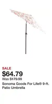 Kohl's Sonoma goods for life 9-ft. patio umbrella offer
