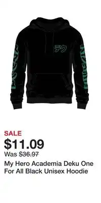 Game Stop My hero academia deku one for all black unisex hoodie offer
