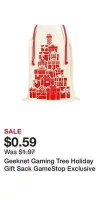 Game Stop Geeknet gaming tree holiday gift sack gamestop exclusive offer