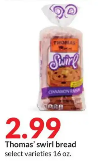 Hy-Vee Thomas' swirl bread select varieties 16 oz. offer