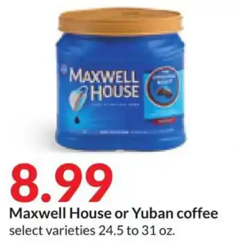 Hy-Vee Maxwell House or Yuban coffee offer
