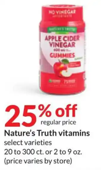 Hy-Vee Nature's Truth vitamins offer