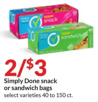 Hy-Vee Simply Done snack or sandwich bags offer