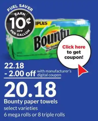 Hy-Vee Bounty paper towels offer