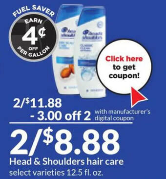 Hy-Vee Head & Shoulders hair 12.5 fl. oz. offer