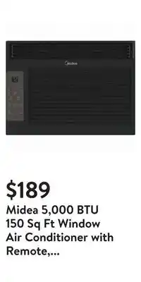 Walmart Midea 5,000 btu 150 sq ft window air conditioner with remote, black, maw05r1wbl offer