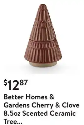 Walmart Better homes & gardens cherry & clove 8.5oz scented ceramic tree candle offer