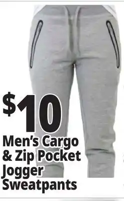 Ocean State Job Lot Men's cargo & zip pocket jogger sweatpants offer