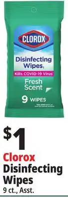 Ocean State Job Lot Clorox disinfecting wipes offer