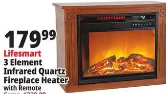 Ocean State Job Lot Lifesmart 3 element infrared quartz fireplace heater offer