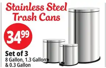 Ocean State Job Lot Stainless steel trash cans offer