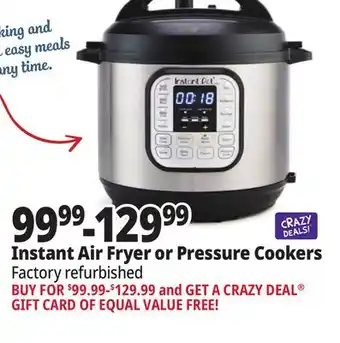 Ocean State Job Lot Instant air fryer or pressure cookers offer