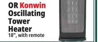 Ocean State Job Lot Konwin 18 oscillating ceramic tower heater offer