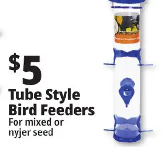 Ocean State Job Lot Tube style bird feeders offer