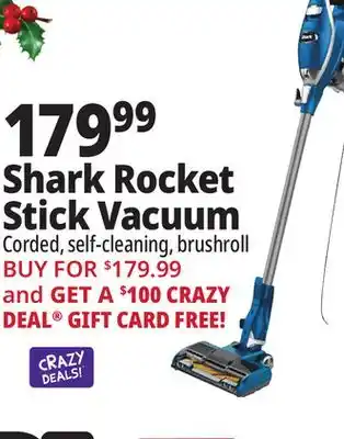 Ocean State Job Lot Shark rocket self-cleaning brushroll corded stick vacuum offer