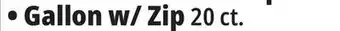 Ocean State Job Lot Food lock zip close gallon storage bags, 20 count offer