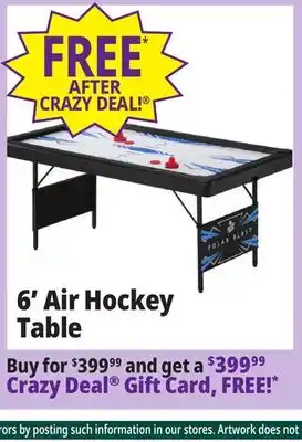 Ocean State Job Lot 6' air hockey table offer