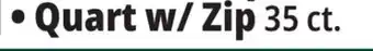 Ocean State Job Lot Food lock zip close quart storage bags, 35 count offer