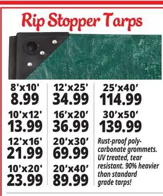 Ocean State Job Lot Rip stopper tarps offer
