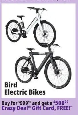 Ocean State Job Lot Bird electric bikes offer
