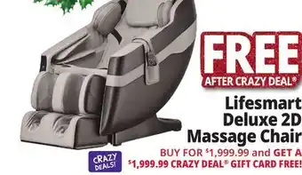 Ocean State Job Lot Lifesmart deluxe 2d massage chair, gray/black offer