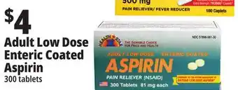 Ocean State Job Lot Health star 81 mg adult low dose aspirin pain reliever, 300 tablets offer