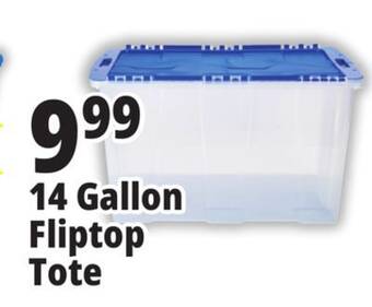 Ocean State Job Lot 14 gallon fliptop tote offer
