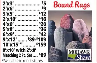 Ocean State Job Lot Bound rugs offer