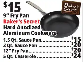 Ocean State Job Lot 9 fry pan baker's secret hard anodized aluminum cookware offer