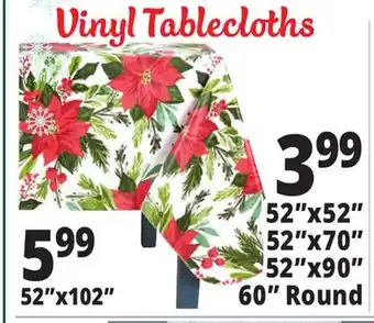 Ocean State Job Lot Vinyl tablecloths offer