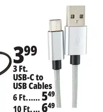 Ocean State Job Lot 3 ft. usb-c to usb cables offer