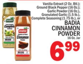C Town Badia cinnamon powder, 16 oz. jar offer