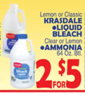 Bravo Supermarkets Krasdale liquid bleach ,ammonia offer