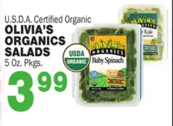 Bravo Supermarkets Olivia's organics salads offer