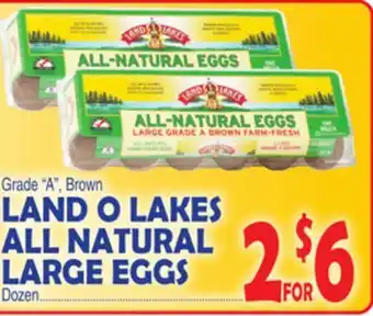 Bravo Supermarkets Land o lakes all natural large eggs offer