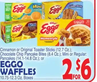 Bravo Supermarkets Kellogg's eggo waffles 10.75-12.3 oz. boxes offer