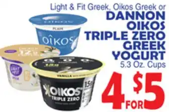 Bravo Supermarkets Dannon oikos triple zero greek yogurt offer