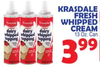 Bravo Supermarkets Krasdale fresh whipped cream offer
