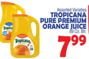 Bravo Supermarkets Tropicana pure premium orange juice offer