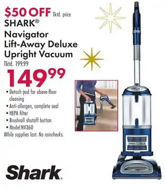 Boscov's Shark navigator lift-away deluxe upright vacuum offer